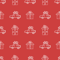 Seamless christmas pattern. christmas ornament. Doodle illustration with new year icons