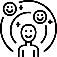 positive thinking outline style icon