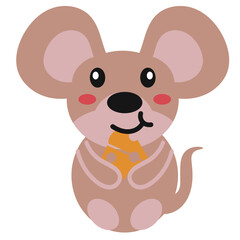 cute mouse hand drawn childish element vector