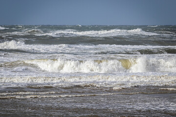 waves crashing on the beach