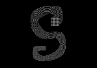 Fototapeta premium Hand drawn S letter. Abstract S letter.