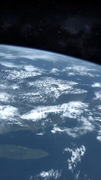 Gulf of Saint Lawrence atlantic ocean coastline view from space planet earth rotating time lapse. Vertical video animation contains public domain images furnished by Nasa