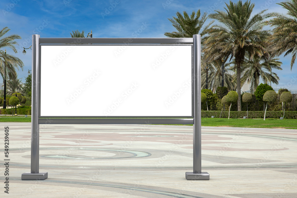 Poster blank trade show lcd screen stand display billboard as template for your design in empty city street