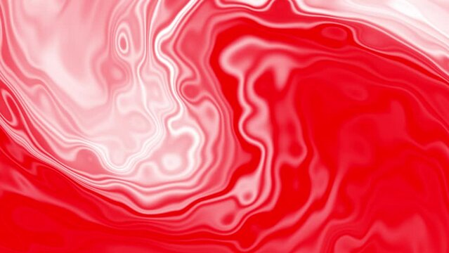  3d Abstract gradient color Animation Wavy and twirl Smooth Wall. Concept Multicolor Liquid Pattern.  red white Wavy Reflection Surface Macro. Trendy Colorful Fluid Abstraction Flow. 