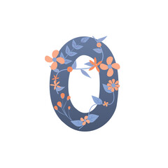 Pastel cute flower on decoration on alphabet for decorating or printing