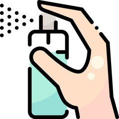 Spray Alcohol Cleaning Virus Spread filled color line icon