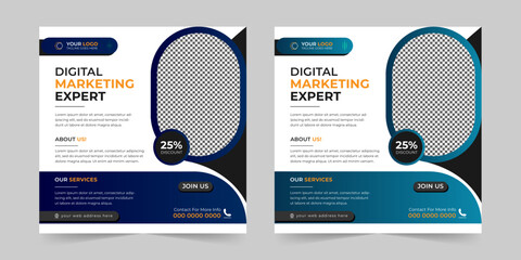 Creative digital marketing agency Business social media post, Corporate banner promotion ads sales and discount banner vector template design