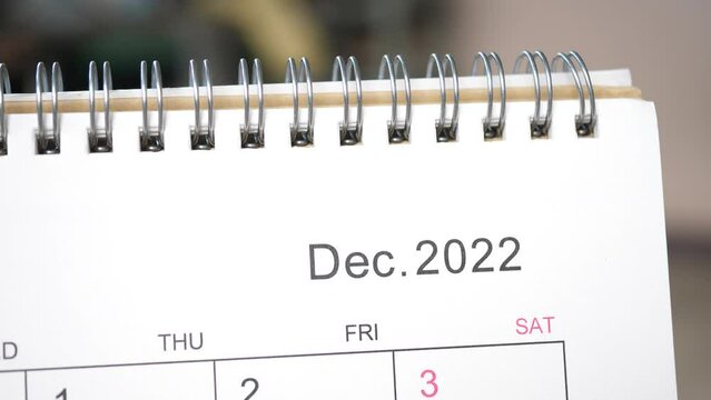 Changing calendar December 2022 to January 2023.
Good bye Dec 2022 hello to Jan 2023 happy New Year coming concept.
