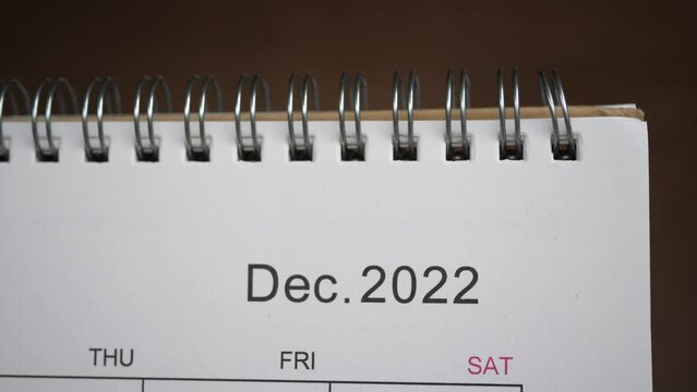 Changing calendar December 2022 to January 2023.
Good bye Dec 2022 hello to Jan 2023 happy New Year coming concept.