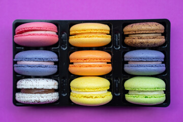 Colorful Macarons Dessert in the Colorful Background Photo, Uskudar Istanbul, Turkey