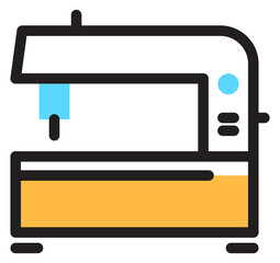 Sewing machine icon. Seamstress tool color symbol