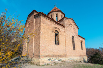 Fototapeta premium Old Albanian church near Qakh city. Ancient Kurmukhi temple in the north of Azerbaijan. XII - XIII centuries