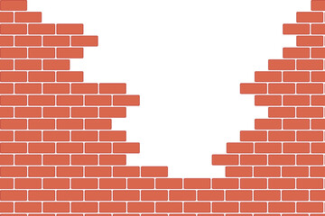 Brick wall, incomplete brickwork. Industrial abstract background for construction sites, building materials stores, brick factories. Vector illustration