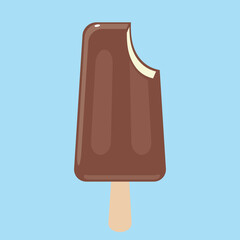 Chocolate glaze ice cream isolated vector illustration