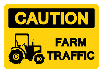 Caution Farm Traffic Symbol Sign, Vector Illustration, Isolate On White Background Label .EPS10