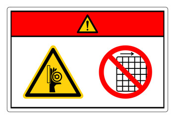 Danger Hand Crush Roller Pinch Point Do Not Remove Guard Symbol Sign, Vector Illustration, Isolate On White Background Label .EPS10