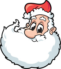 Funny Santa Claus smiling head cartoon illustration