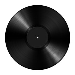 Black vinyl record isolated on white background - 549243202