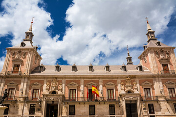 Fototapeta na wymiar Facade of the Casa del la Villa, former town hall, in the center of Madrid