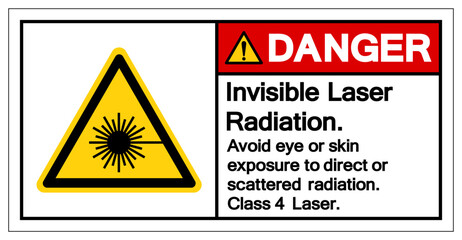 Danger Invisible Laser Radiation Symbol Sign ,Vector Illustration, Isolate On White Background Label. EPS10
