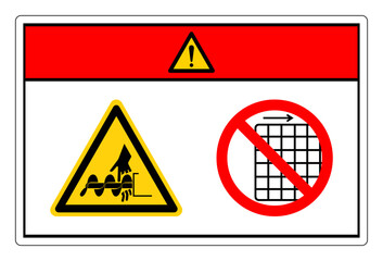 Danger Cutting of Fingers Or Hand Auger Do Not Remove Guard Symbol Sign, Vector Illustration, Isolate On White Background Label .EPS10