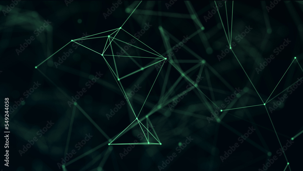 Poster abstract background with connected dots and lines. lines, point, planes in 3d space. background for 