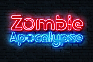 Fan Zone Neon Sign 3D illustration on a dark brick background.