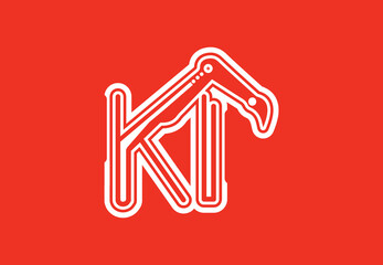 KI letter logo and icon design template