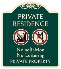 decorative private property sign no trespassing warning sign