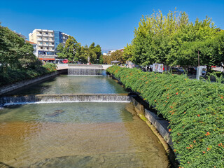 Lithaios river in Trikala Greece in summer