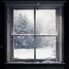 Window on a snowy day
