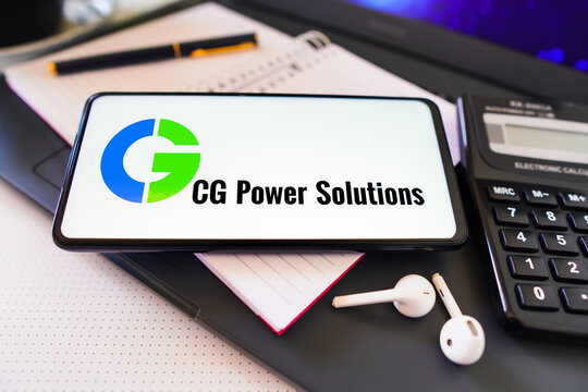 November 26, 2022, Brazil. In this photo illustration, the CG Power and Industrial Solutions Limited logo is displayed on a smartphone screen.