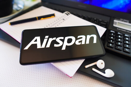 November 26, 2022, Brazil. In this photo illustration, the Airspan Networks logo is displayed on a smartphone screen.