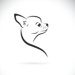 Vector of dog chihuahua head design on white background. Pet. Animals. Easy editable layered vector illustration.