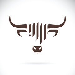Vector of highland cow head design on white background. Farm Animal. Cows logos or icons. Easy editable layered vector illustration. - obrazy, fototapety, plakaty