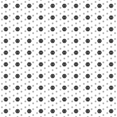 Square seamless background pattern from geometric shapes are different sizes and opacity. The pattern is evenly filled with black poker chip symbols. Vector illustration on white background