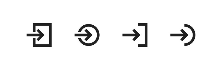 Login arrow icon set. Enter icon. Vector EPS 10