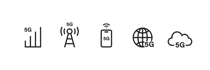 5g network icon set. Vector EPS 10
