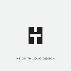 Letter HT or TH logo icon