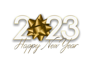 Obraz na płótnie Canvas gold illustration 2023 Happy New Year Background Design. Lettering. greeting card