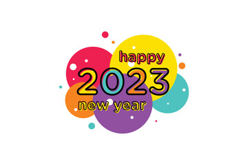Naklejka na ściany i meble Happy new year 2023 logo design new year 2023 text design vector template