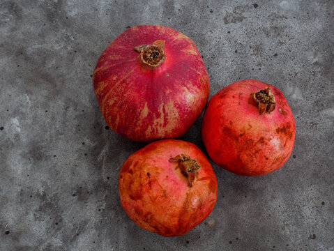 pomegranates on a table
