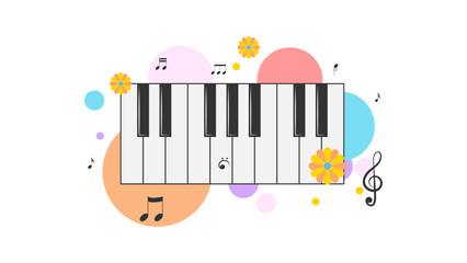 Obraz premium Abstract Piano Keys Music Keyboard Instrument Song Melody Vector Design Style