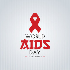 World AIDS day on 1st December. Aids Awareness Concept. Vector Illustration.