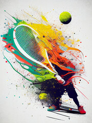 Tennis. Colorful abstract tennis background. Sports poster illustration