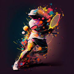 Tennis. Colorful abstract tennis background. Sports poster illustration - obrazy, fototapety, plakaty