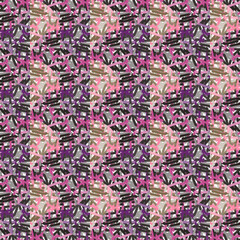 Abstract hand drawn brush splash seamless pattern. Decorative brushstroke kaleidoscope mosaic ornament