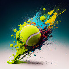 Tennis. Colorful abstract tennis background. Sports poster illustration - obrazy, fototapety, plakaty