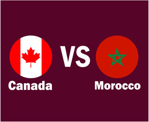 Canada And Morocco Flag With Names Symbol Design North America And Africa football Final Vector North American And African Countries Football Teams Illustration