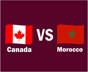 Canada And Morocco Flag Ribbon With Names Symbol Design North America And Africa football Final Vector North American And African Countries Football Teams Illustration